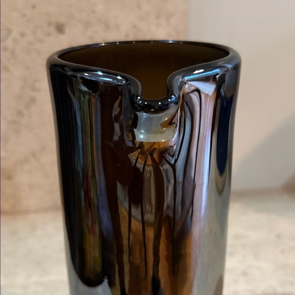 West Elm Opaque Black Glass Pitcher